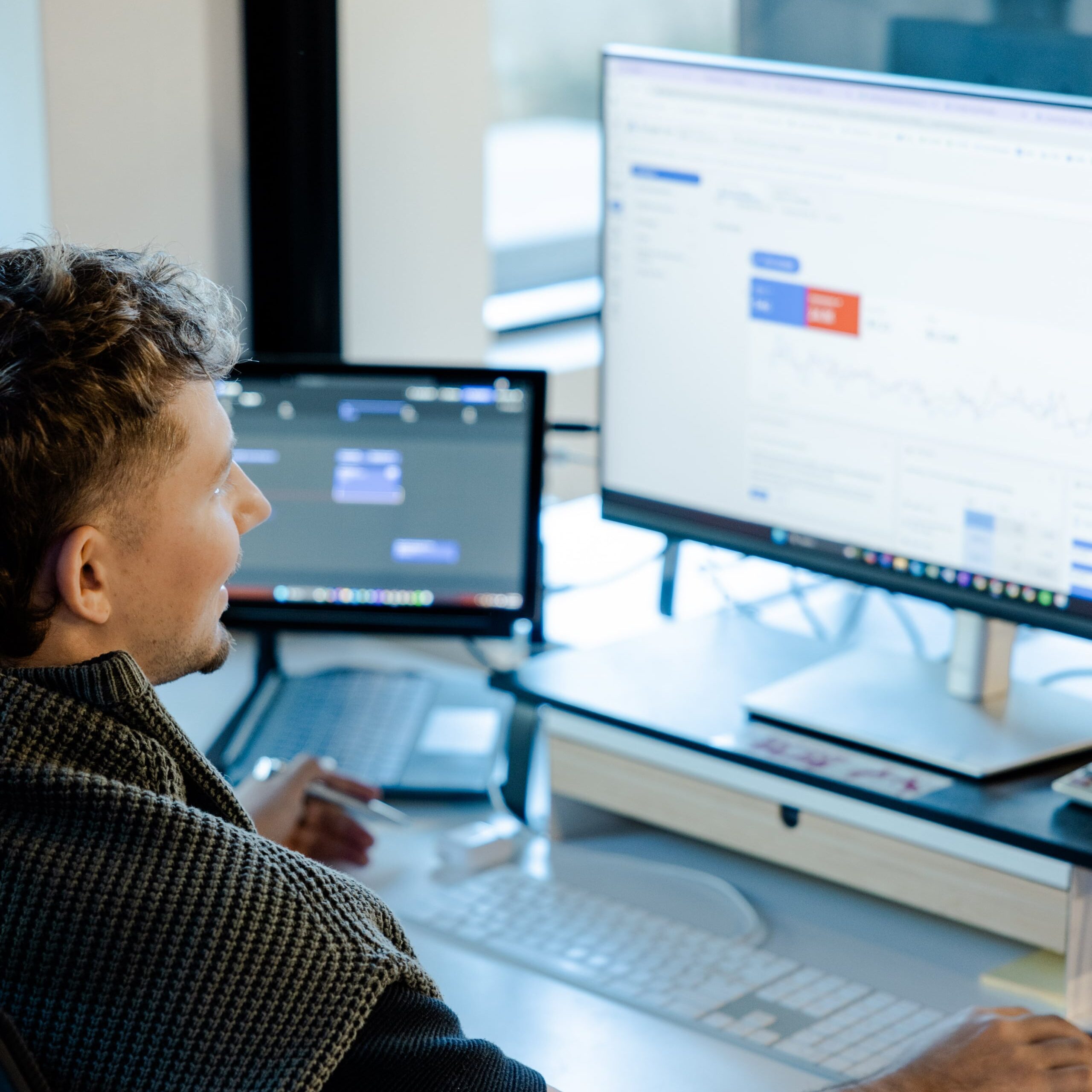 Google ads specialist reviewing results for a digital marketing client